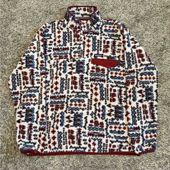 Patagonia XXL Multicolor Patterned Synchilla Fleece Pullover - Picture 1 of 7
